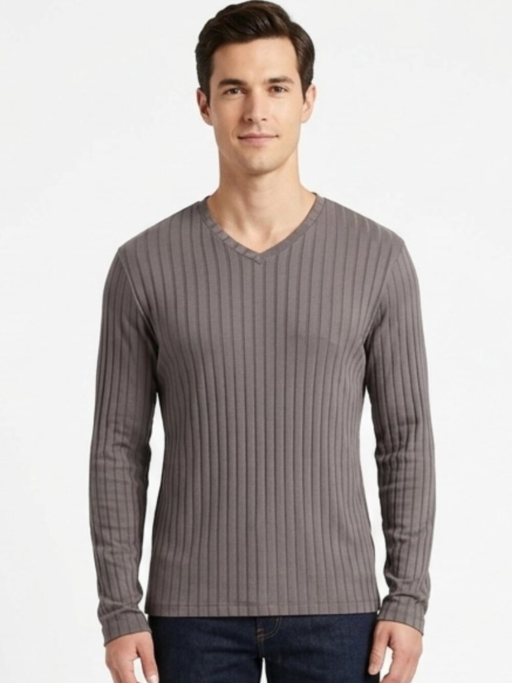 Kenneth Cole for Nordstrom "Metal" Rib Stretch Long Sleeve Top NEW- Sz. Sm